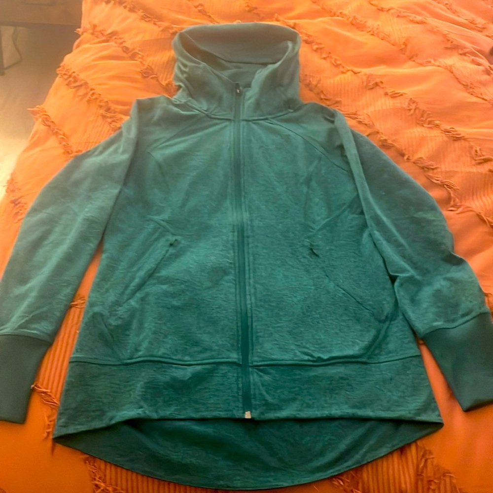 Eddie Bauer Heather Green Zip Front Hoodie